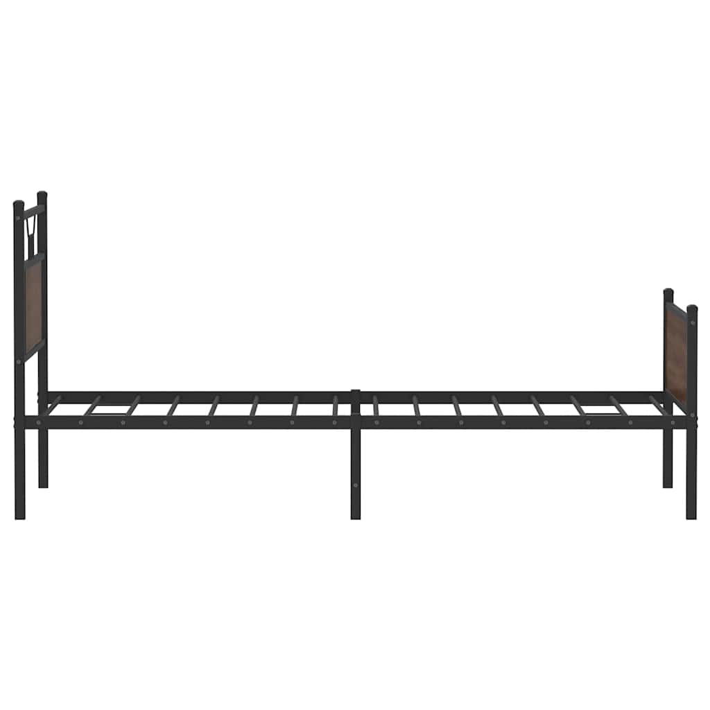 sengeramme 75x190 cm uden madras konstrueret træ brunt eg
