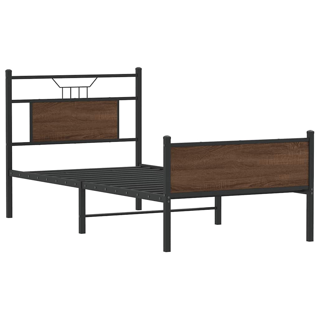 sengeramme 80x200 cm uden madras konstrueret træ brunt eg