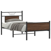 sengeramme 80x200 cm uden madras konstrueret træ brunt eg