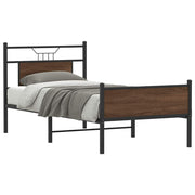 sengeramme 90x190 cm uden madras konstrueret træ brunt eg