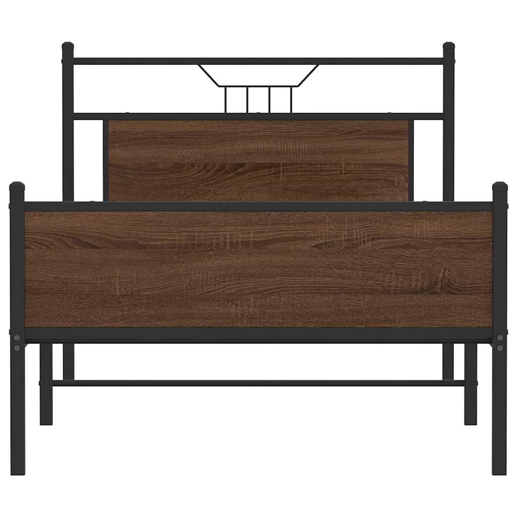 sengeramme 100x190 cm uden madras konstrueret træ brunt eg