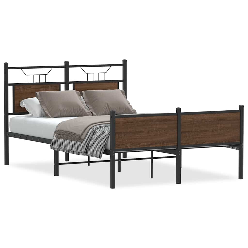 sengeramme 120x190 cm uden madras konstrueret træ brunt eg