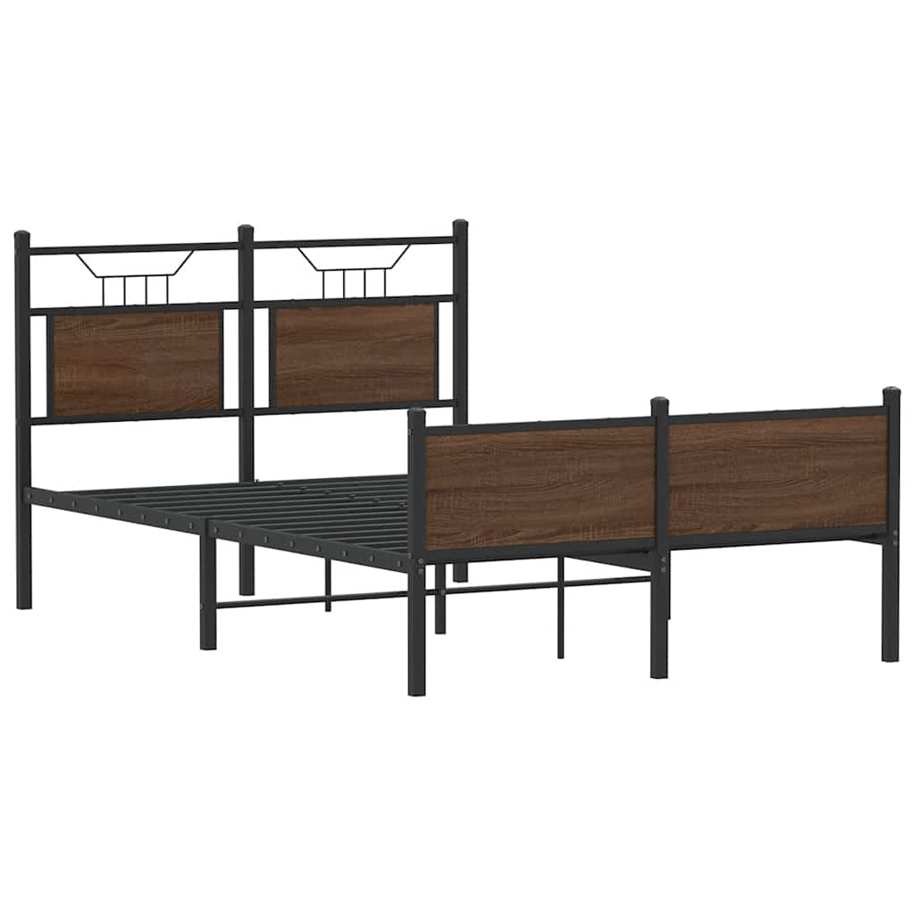 sengeramme 120x190 cm uden madras konstrueret træ brunt eg