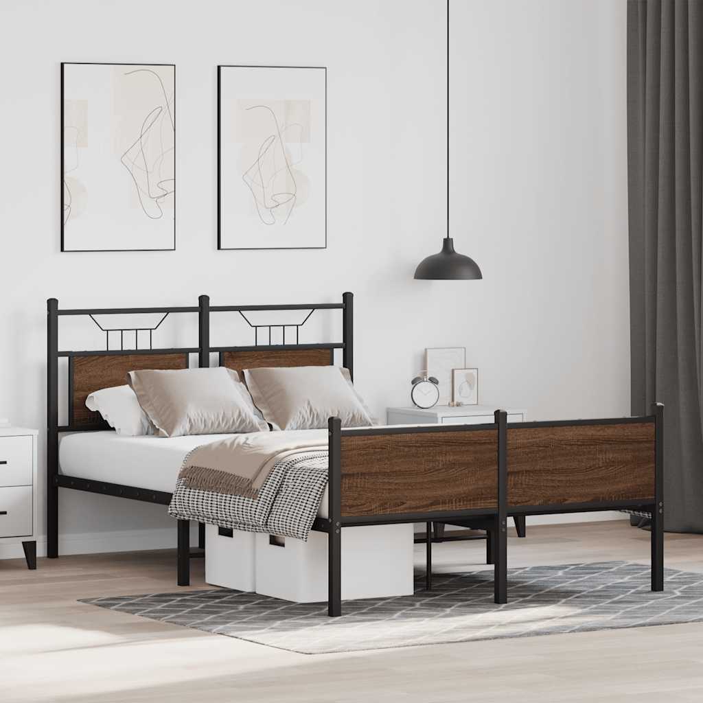 sengeramme 120x200 cm uden madras konstrueret træ brunt eg