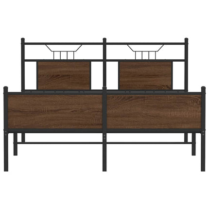 sengeramme 140x190 cm uden madras konstrueret træ brunt eg