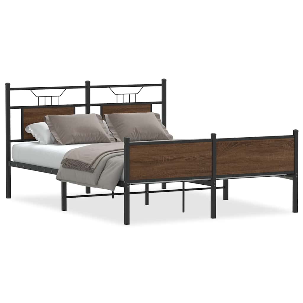 sengeramme 140x200 cm uden madras konstrueret træ brunt eg