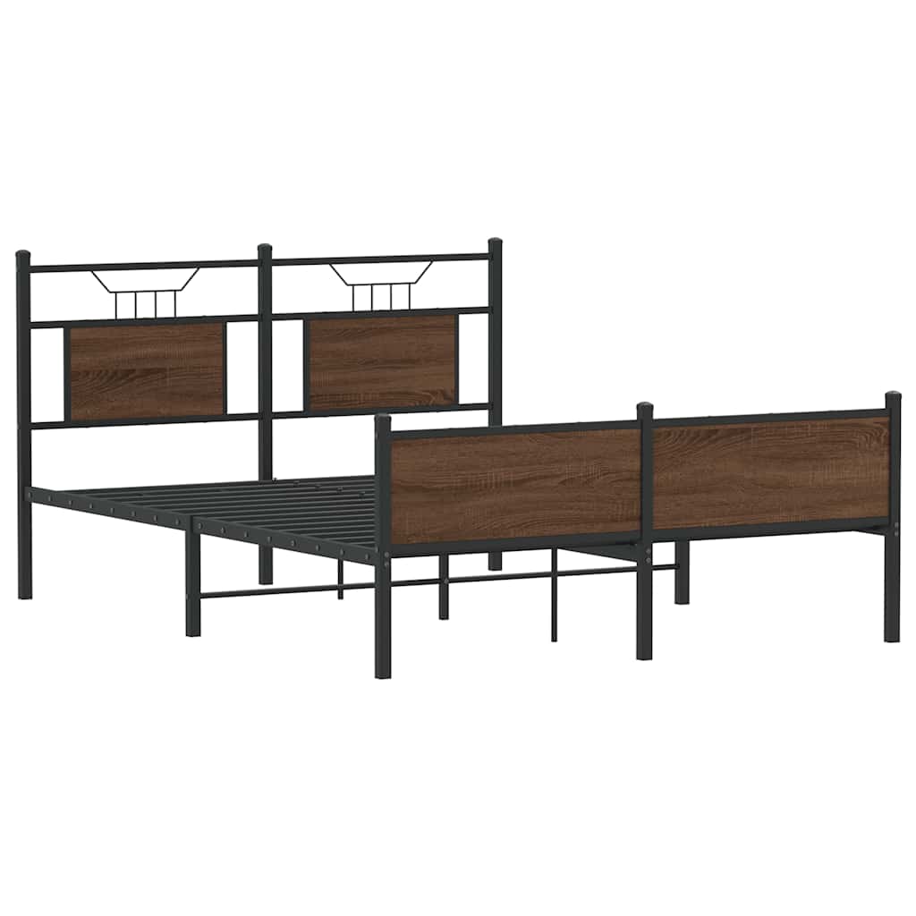 sengeramme 140x200 cm uden madras konstrueret træ brunt eg