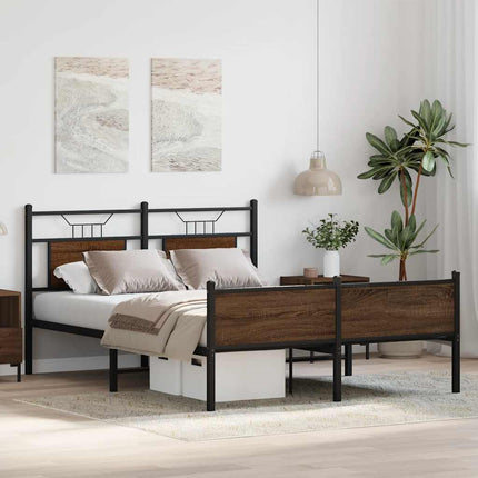 sengeramme 140x200 cm uden madras konstrueret træ brunt eg