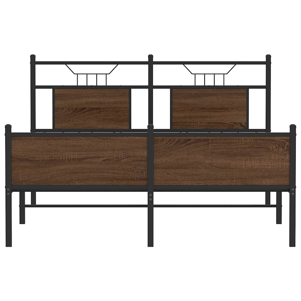 sengeramme 140x200 cm uden madras konstrueret træ brunt eg