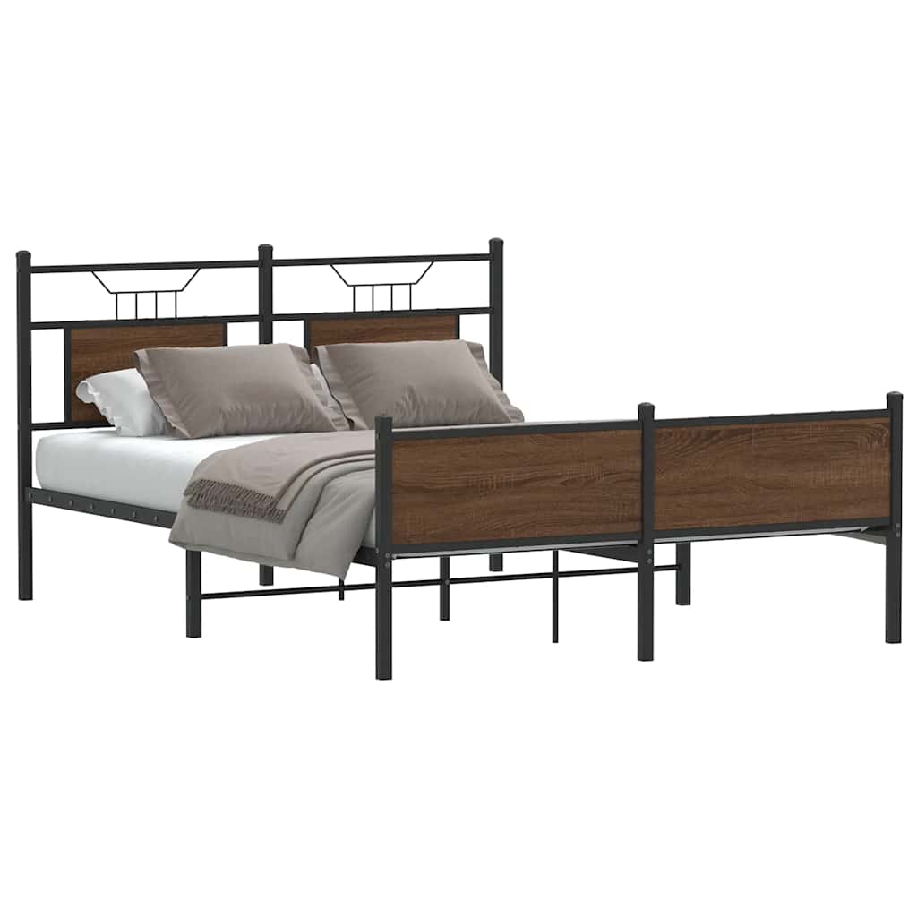 sengeramme 140x200 cm uden madras konstrueret træ brunt eg
