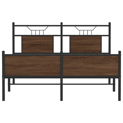 sengeramme 150x200 cm uden madras konstrueret træ brunt eg