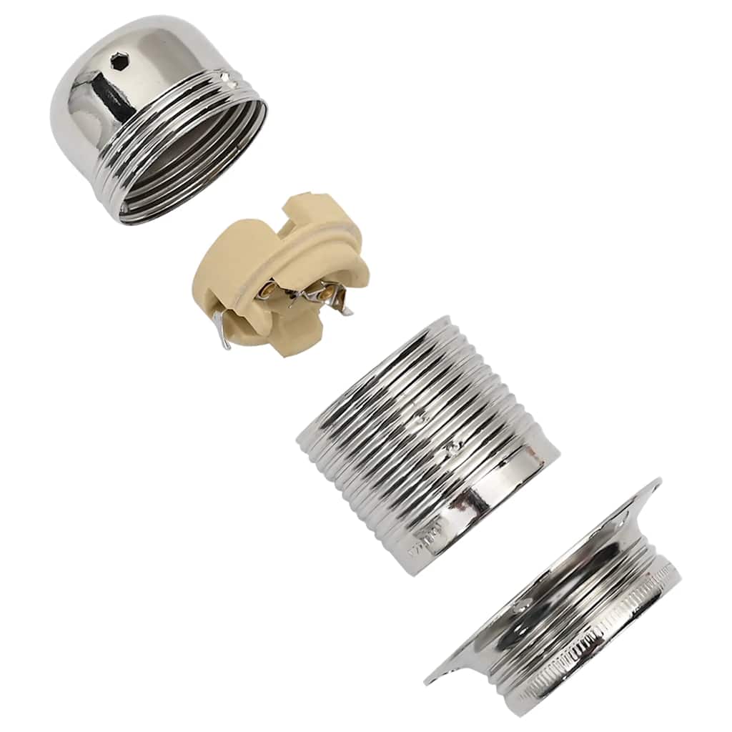 lampeholdere 2 stk forniklet satin E27