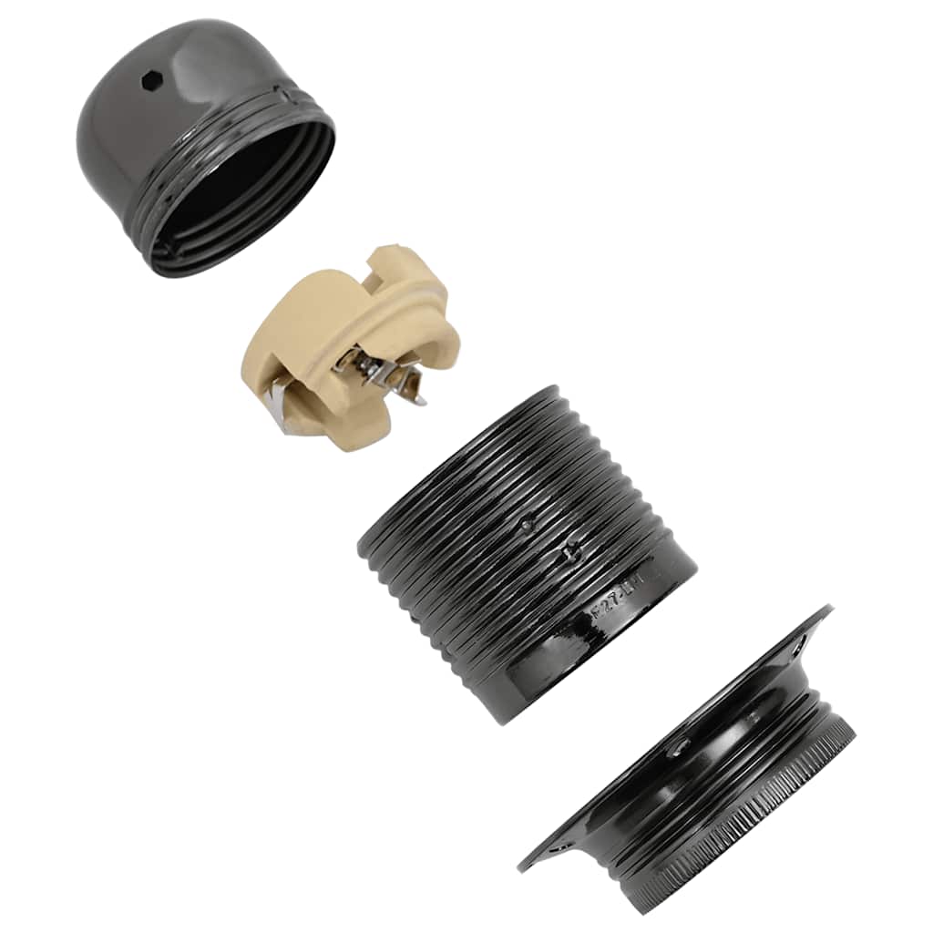 lampeholdere 2 stk blank sort E27