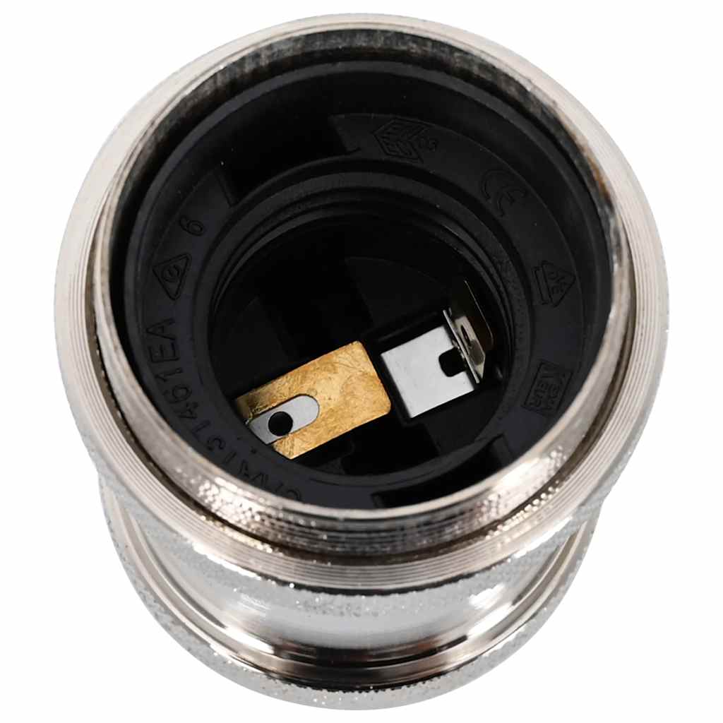 lampeholdere 2 stk forniklet satin E27