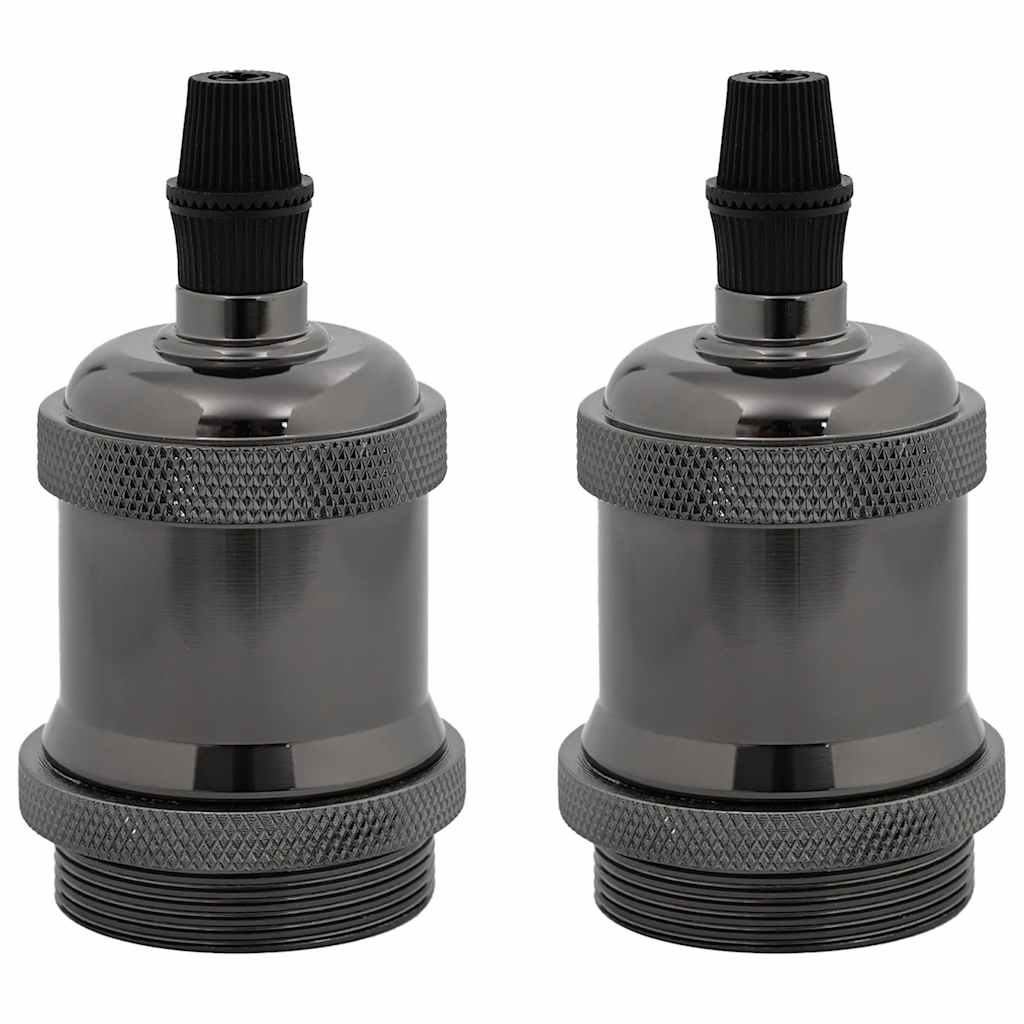 lampeholdere 2 stk blank sort E27