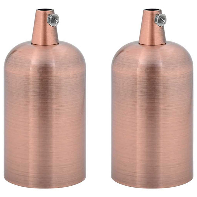 lampeholdere 2 stk rød bronze E27