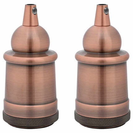 lampeholdere 2 stk rød bronze E27