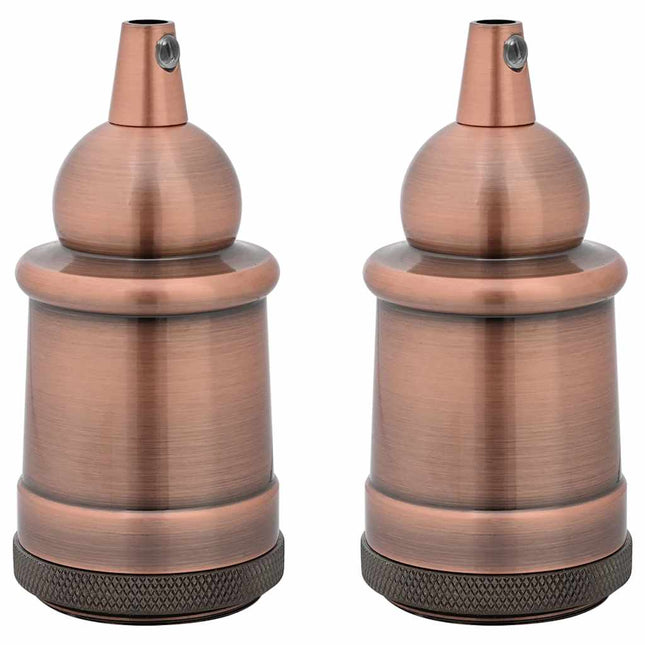 lampeholdere 2 stk rød bronze E27