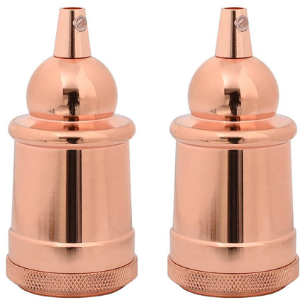 lampeholdere 2 stk rosaguld E27