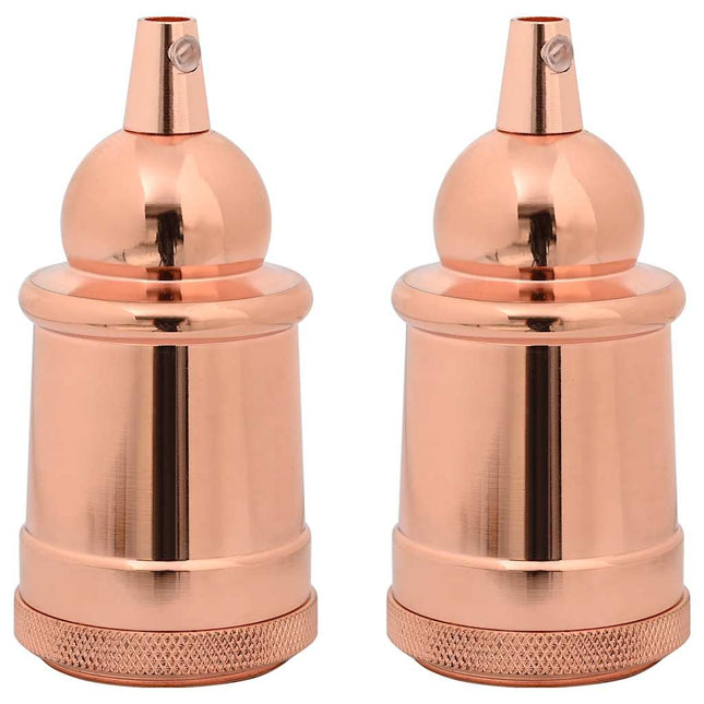 lampeholdere 2 stk rosaguld E27