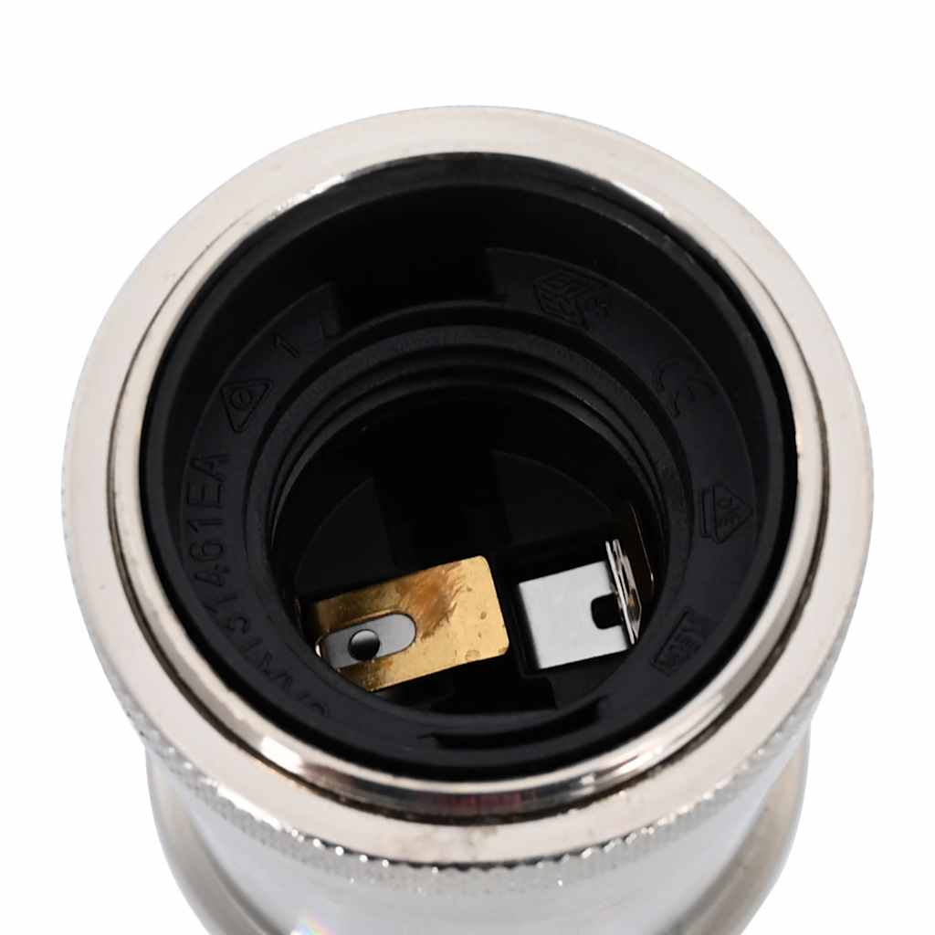 lampeholdere 2 stk forniklet satin E27