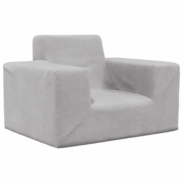 sofa til børn blødt plys lysegrå