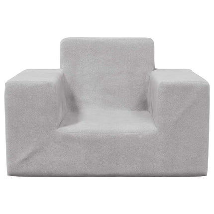 sofa til børn blødt plys lysegrå