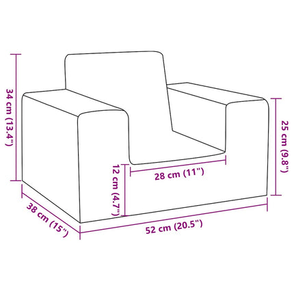 sofa til børn blødt plys blå