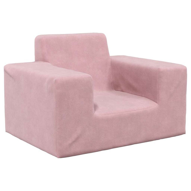 sofa til børn blødt plys lyserød