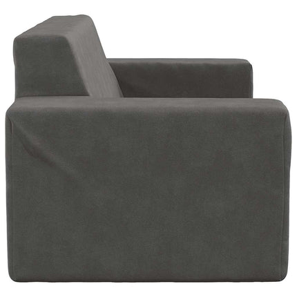 2-personers sofa til børn blødt plys antracitgrå