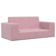 2-personers sofa til børn blødt plys pink