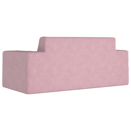 2-personers sofa til børn blødt plys pink