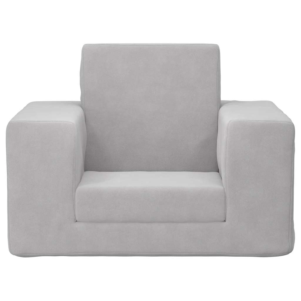 sofaseng til børn blødt plys lysegrå