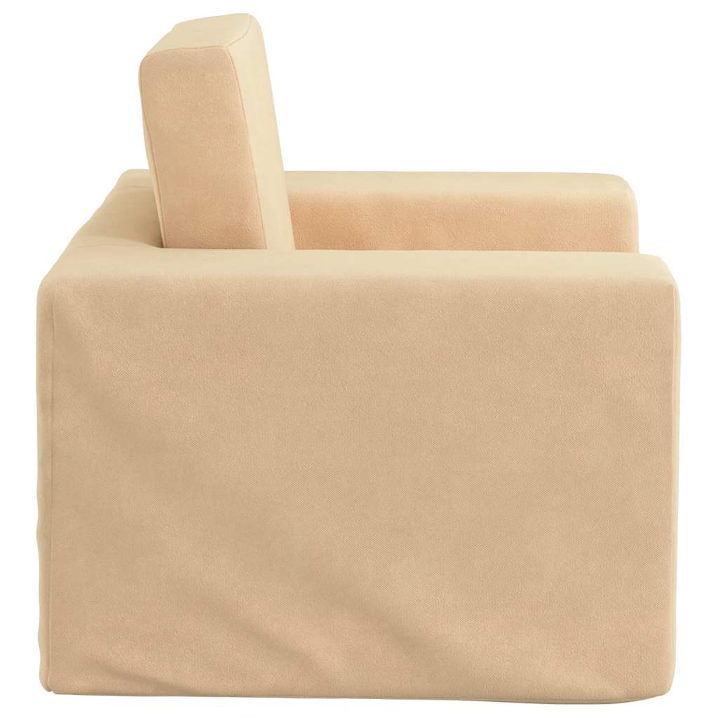 sofaseng til børn blødt plys cremefarvet