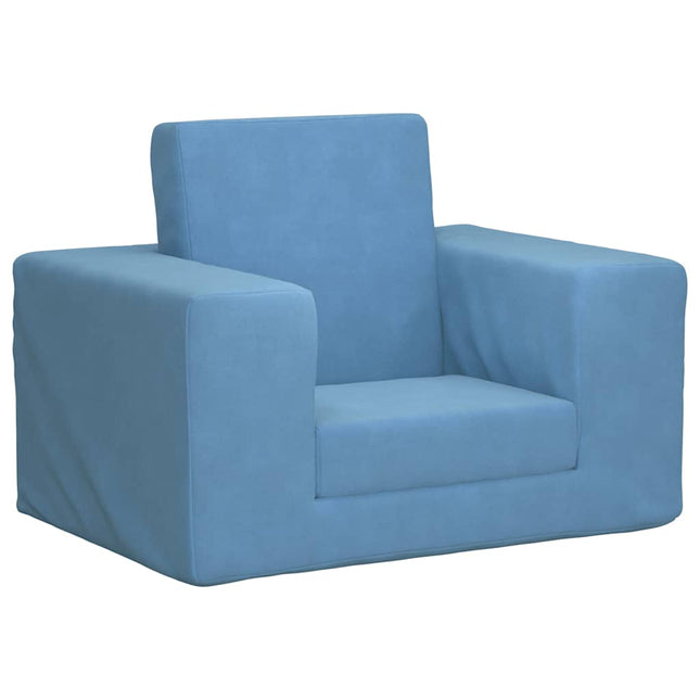 sofaseng til børn blødt plys blå
