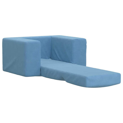 sofaseng til børn blødt plys blå