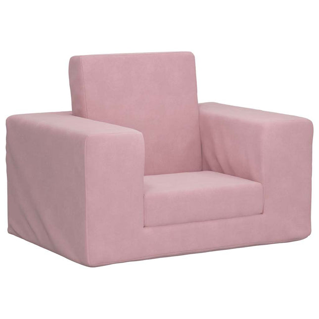 sofaseng til børn blødt plys lyserød