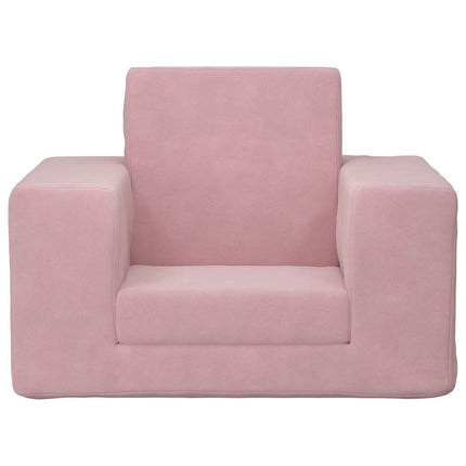 sofaseng til børn blødt plys lyserød