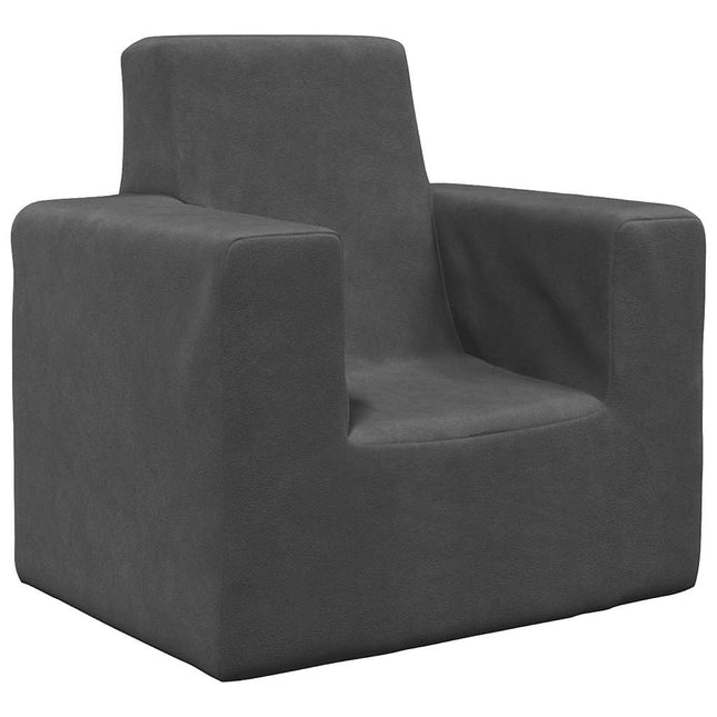 sofa til børn blødt plys antracitgrå