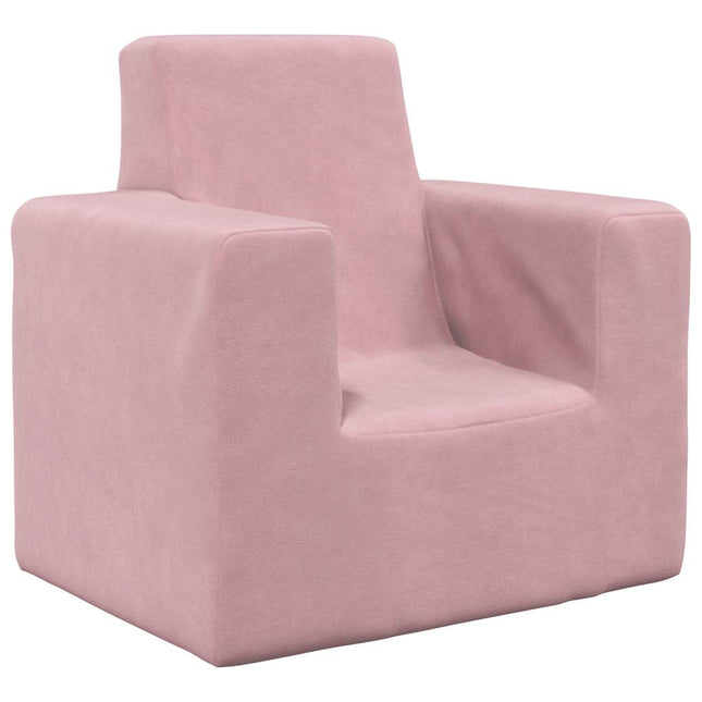 sofa til børn blødt plys lyserød