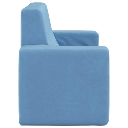 2-personers sofa til børn blødt plys blå