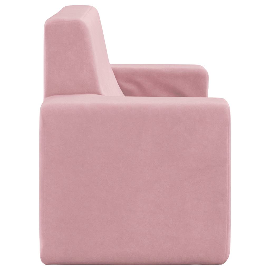 2-personers sofa til børn blødt plys pink