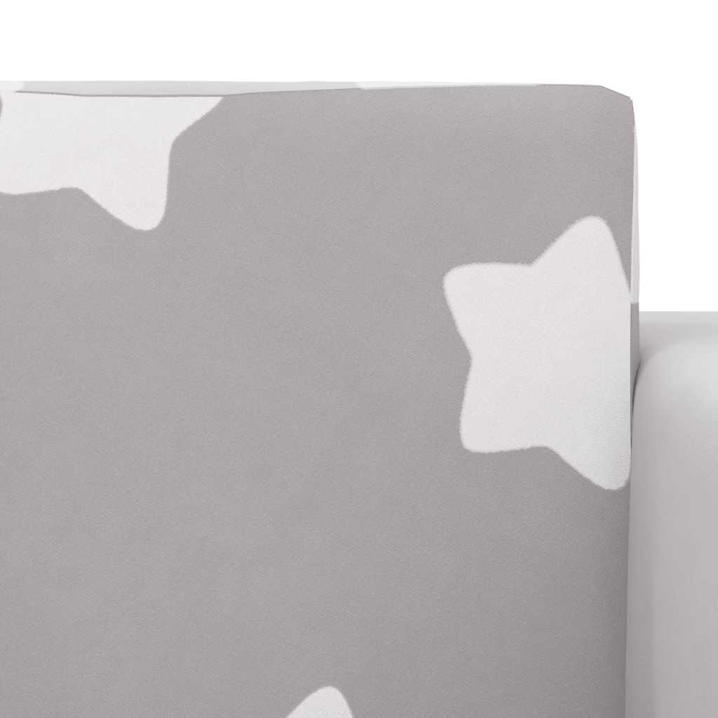 sofaseng til børn blødt plys stjernemønster lysegrå