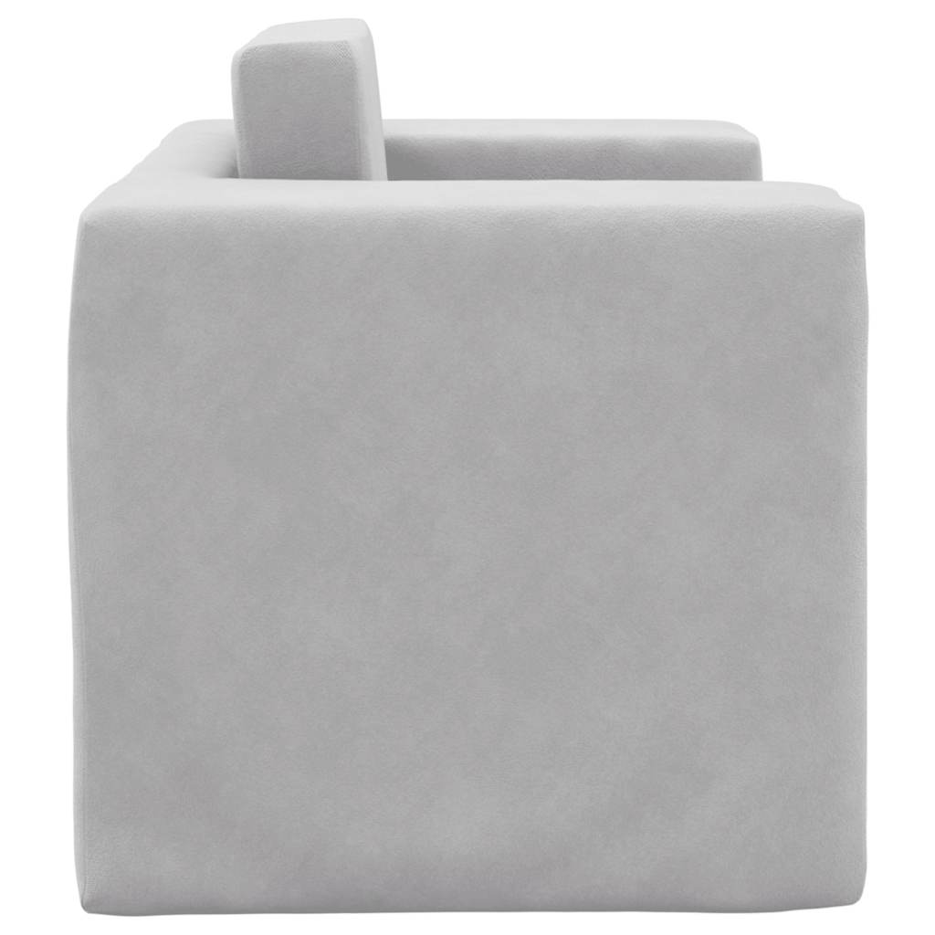 sofaseng til børn blødt plys lysegrå