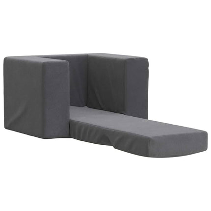 sofaseng til børn blødt plys antracitgrå