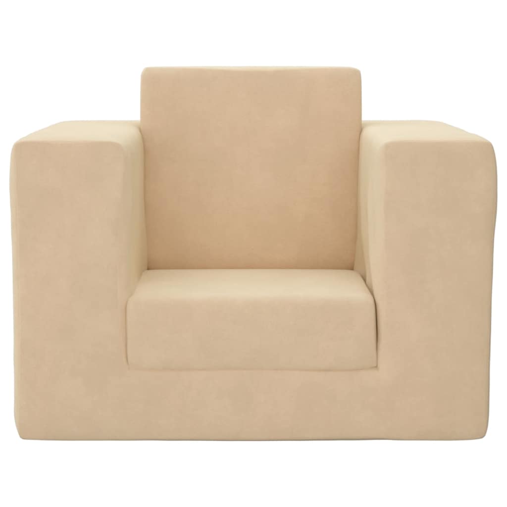 sofaseng til børn blødt plys cremefarvet