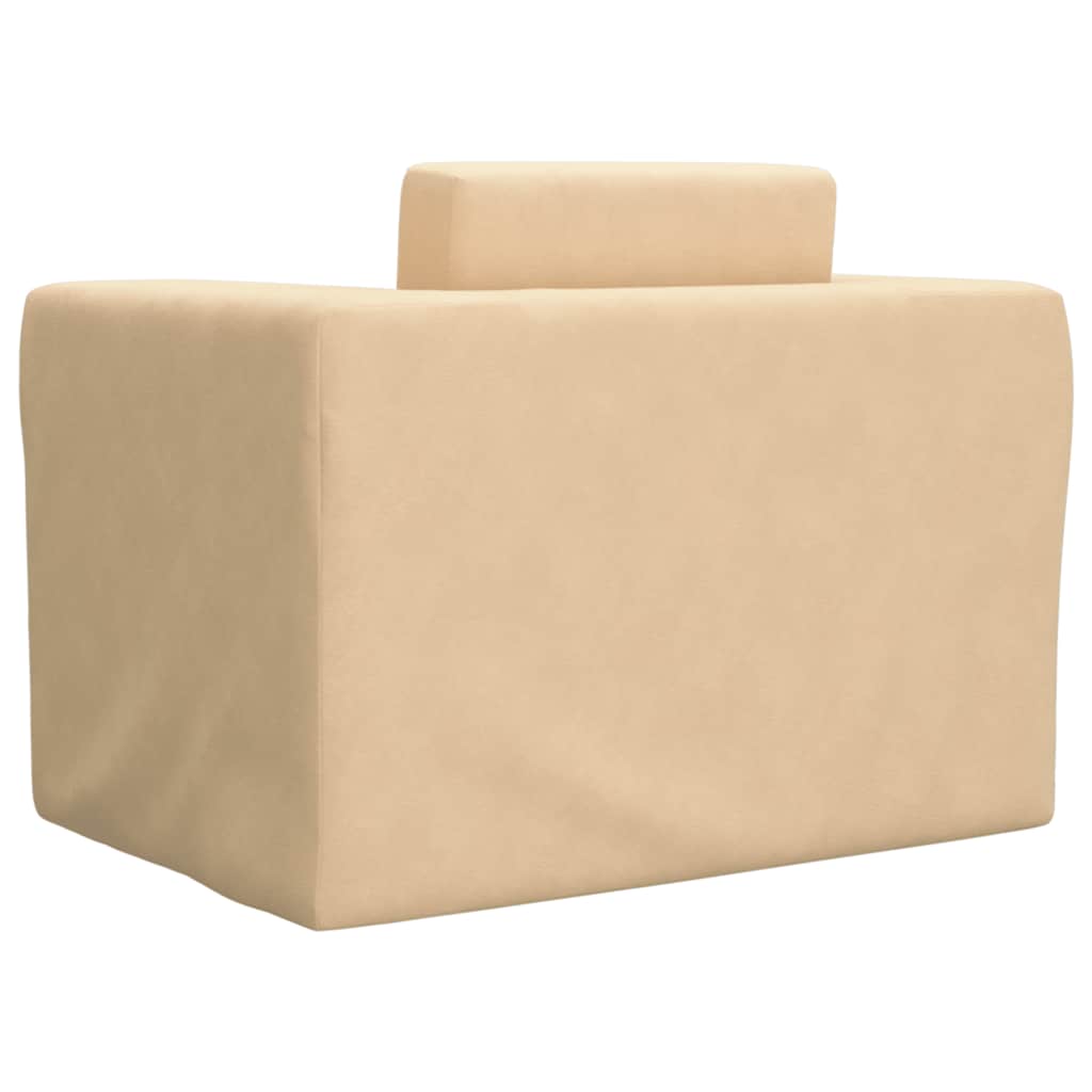 sofaseng til børn blødt plys cremefarvet