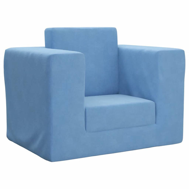 sofaseng til børn blødt plys blå