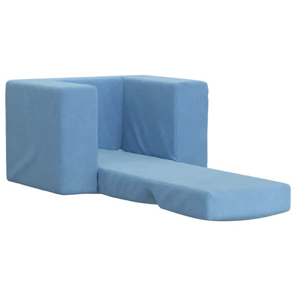 sofaseng til børn blødt plys blå