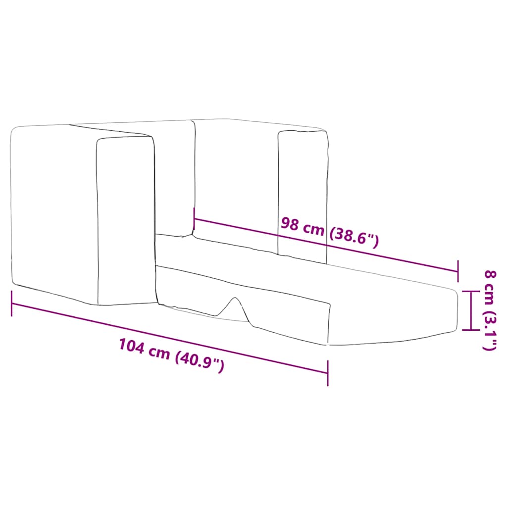 sofaseng til børn blødt plys blå